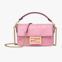 Fendi Women Baguette Soft Nappa Leather Bag-pink (1)