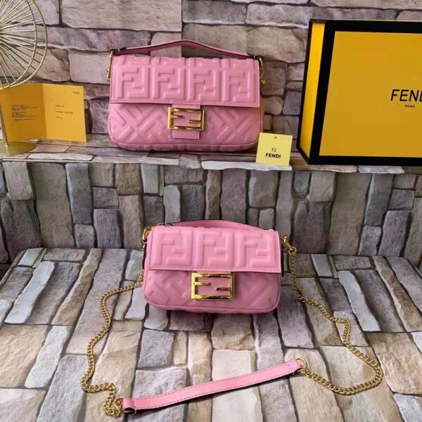 Fendi Women Baguette Soft Nappa Leather Bag-pink (2)