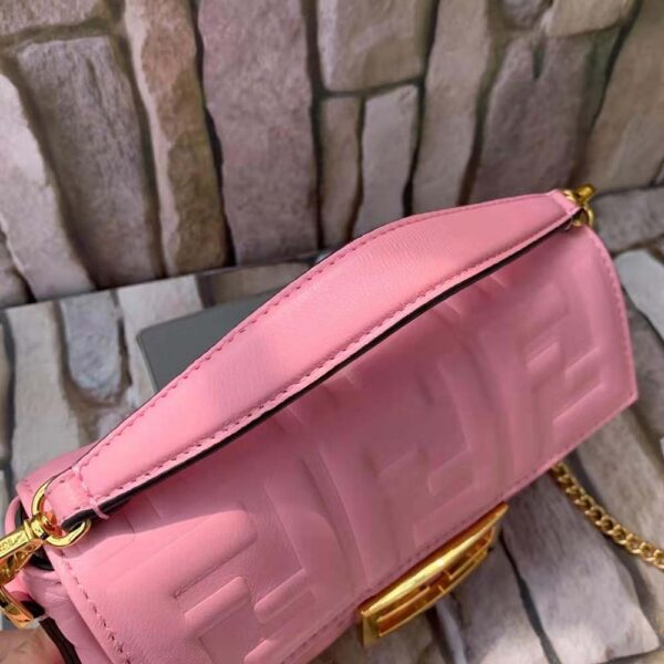 Fendi Women Baguette Soft Nappa Leather Bag-pink (5)