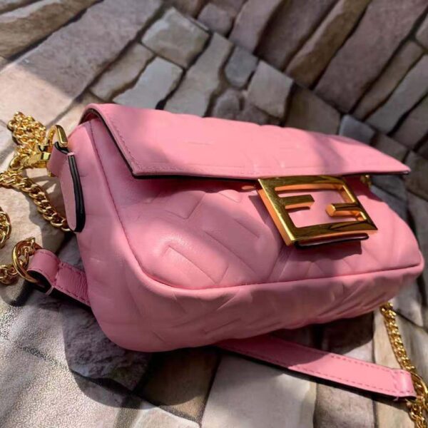 Fendi Women Baguette Soft Nappa Leather Bag-pink (6)
