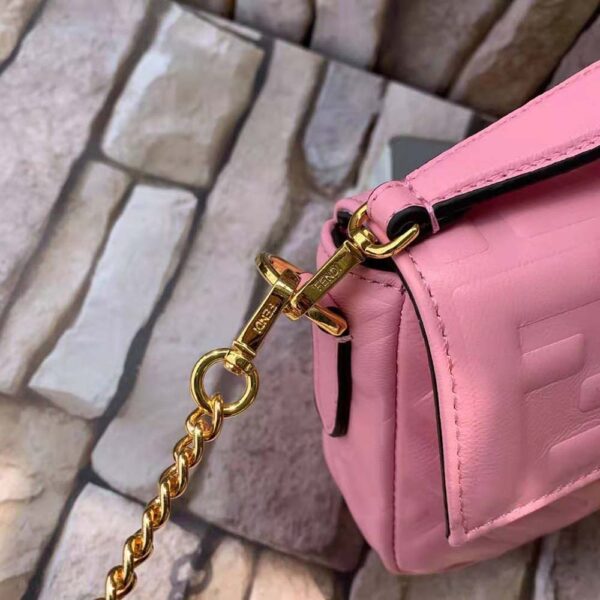 Fendi Women Baguette Soft Nappa Leather Bag-pink (7)