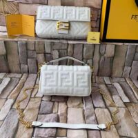 Fendi Women Baguette Soft Nappa Leather Bag-white (1)