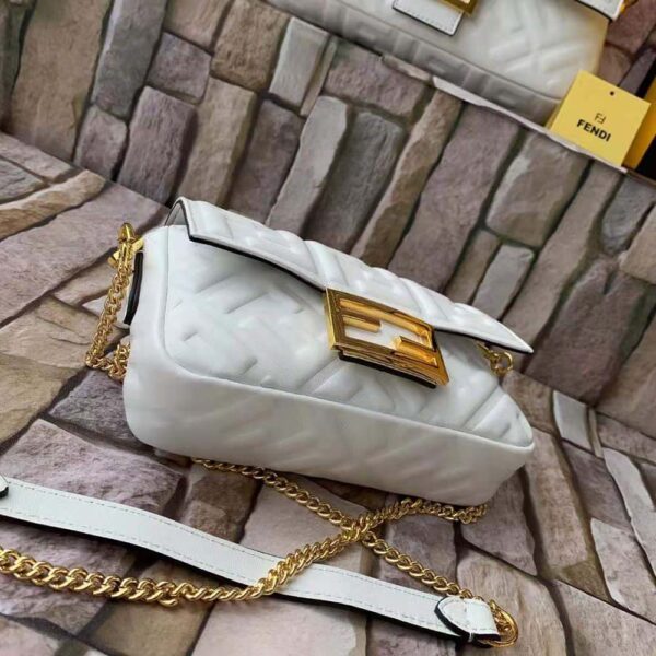 Fendi Women Baguette Soft Nappa Leather Bag-white (6)