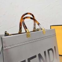 Fendi Women Fendi Sunshine Medium Silver Laminated Leather Shopper (1)