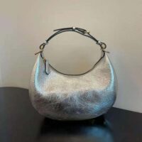 Fendi Women Fendigraphy Small Silver Laminated Leather Bag (1)