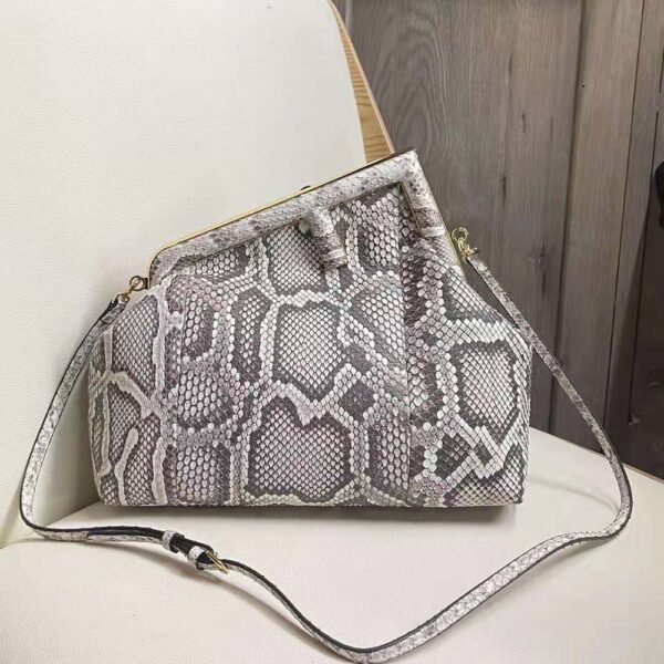 Fendi Women First Medium White Python Leather Bag (2)