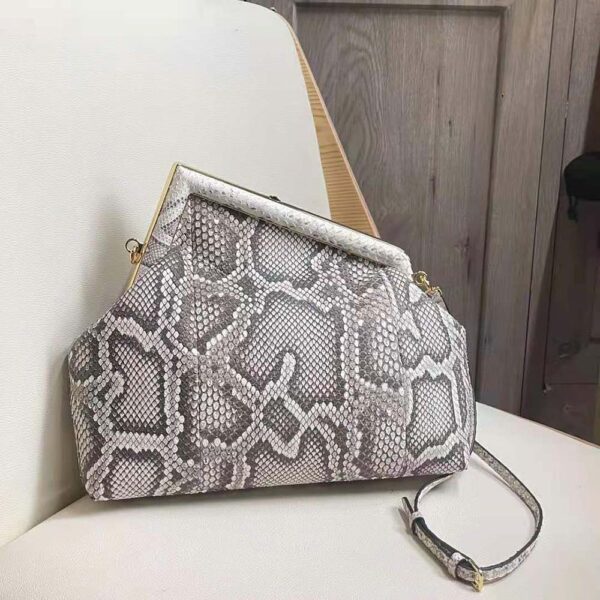 Fendi Women First Medium White Python Leather Bag (4)