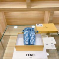 Fendi Women Mon Tresor Glazed Canvas Mini-Bag-blue (1)