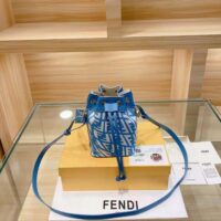 Fendi Women Mon Tresor Glazed Canvas Mini-Bag-blue (1)