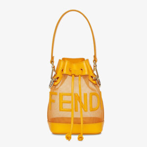 Fendi Women Mon Tresor Leather and Mesh Mini-Bag