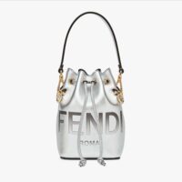 Fendi Women Mon Tresor Silver Laminated Leather Mini Bag (1)