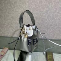 Fendi Women Mon Tresor Silver Laminated Leather Mini Bag (1)