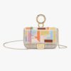 Fendi Women Nano Baguette Charm Beige Canvas Charm