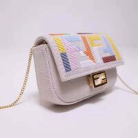 Fendi Women Nano Baguette Charm Beige Canvas Charm (1)