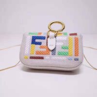 Fendi Women Nano Baguette Charm Beige Canvas Charm (1)