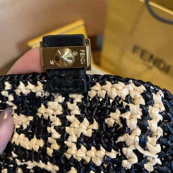 Fendi Women Nano Baguette Charm Black Raffia Charm (10)