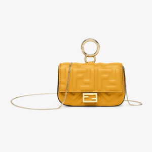 Fendi Women Nano Baguette Charm Yellow Nappa Leather Charm