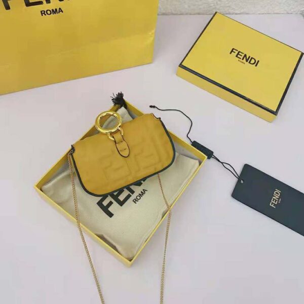 Fendi Women Nano Baguette Charm Yellow Nappa Leather Charm (6)