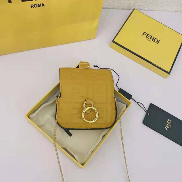 Fendi Women Nano Baguette Charm Yellow Nappa Leather Charm (7)