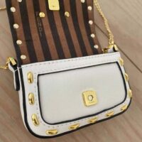 Fendi Women Nano Baguette White Nappa Leather Charm (1)