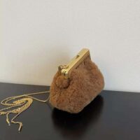 Fendi Women Nano Fendi First Beige Sheepskin Charm (1)