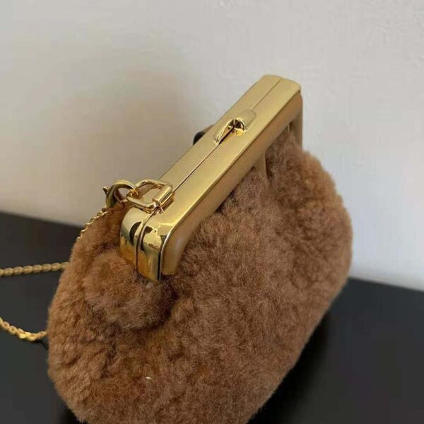 Fendi Women Nano Fendi First Beige Sheepskin Charm (5)