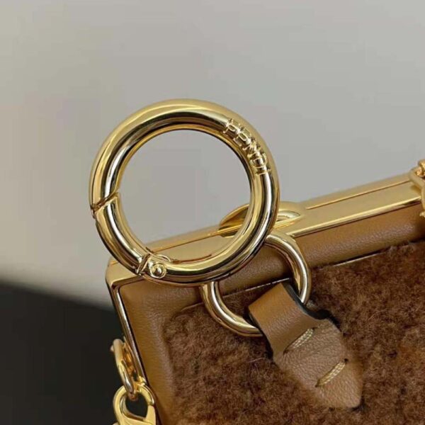 Fendi Women Nano Fendi First Beige Sheepskin Charm (8)