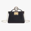 Fendi Women Pico Peekaboo Charm Light Black Nappa Leather Charm