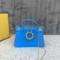 Fendi Women Pico Peekaboo Charm Light Blue Nappa Leather Charm (1)