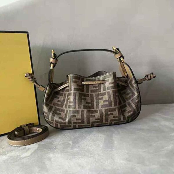 Fendi Women Pomodorino Brown FF Fabric Mini-Bag (2)