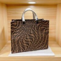 Fendi Women Shopper Brown Jacquard FF Vertigo Bag (1)