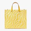 Fendi Unisex Shopper Yellow Glazed Canvas Bag