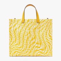 Fendi Women Shopper Yellow Glazed Canvas Bag (1)