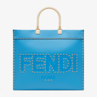 Fendi Women Sunshine Medium Leather Shopper-Blue (1)