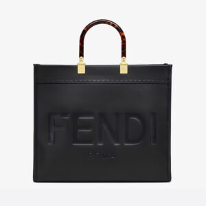 Fendi Women Sunshine Medium Leather Shopper-Black