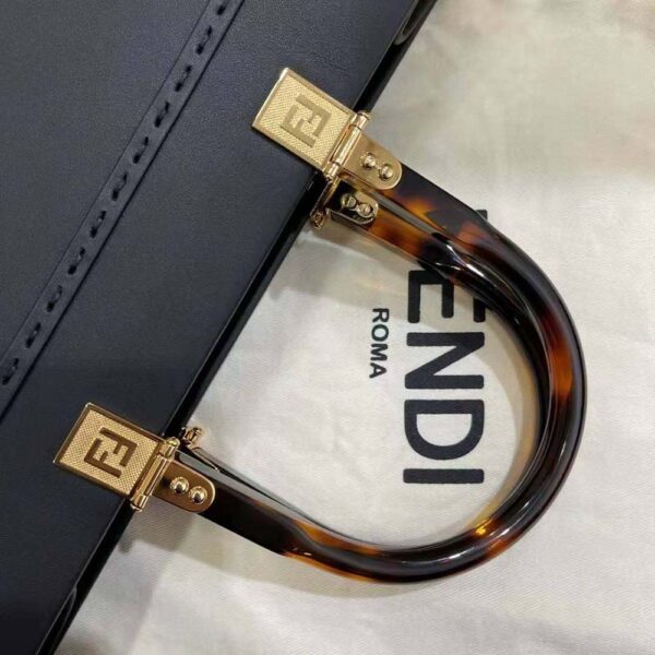 Fendi Women Sunshine Medium Leather Shopper-black (7)