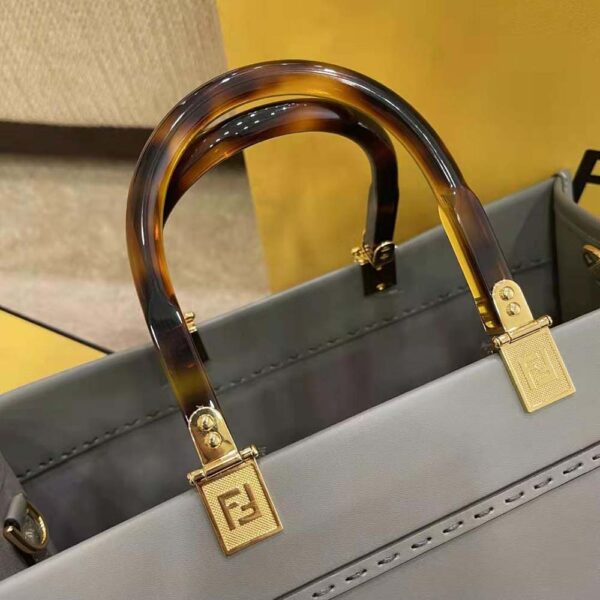 Fendi Women Sunshine Medium Leather Shopper-grey (6)