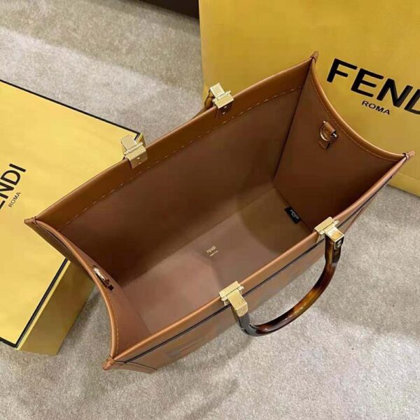 Fendi Women Sunshine Medium Leather Shopperbrown (5)