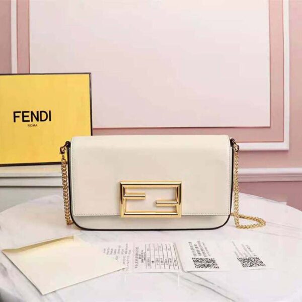 Fendi Women Wallet on Chain with Pouches Leather Mini-Bag-white (2)