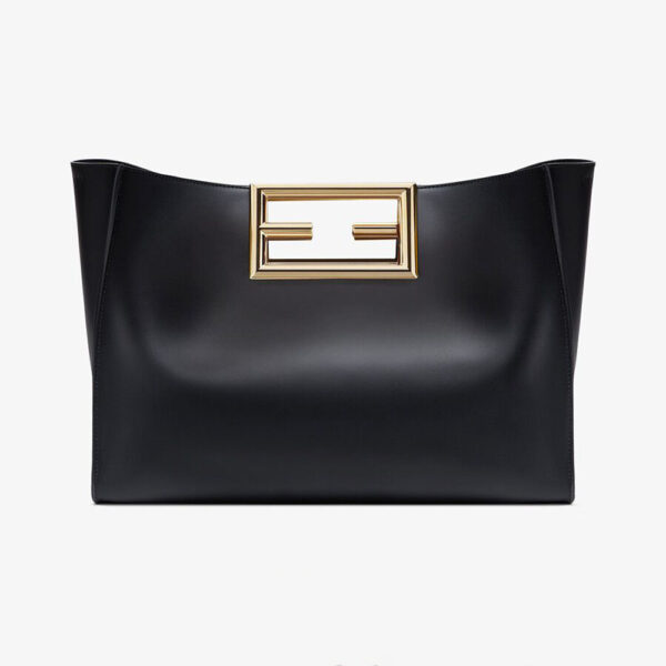 Fendi Women Way Medium Made of Camellia-Colored Leather Bag-black (1)