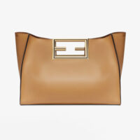 Fendi Women Way Medium Made of Camellia-Colored Leather Bag-brown (1)