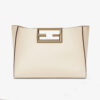 Fendi Women Way Medium Made of Camellia-Colored Leather Bag-White