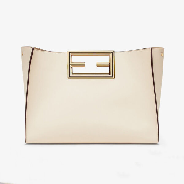 Fendi Women Way Medium Made of Camellia-Colored Leather Bag-white (1)