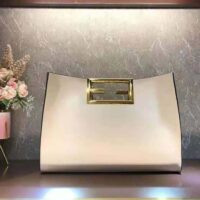 Fendi Women Way Medium Made of Camellia-Colored Leather Bag-white (1)