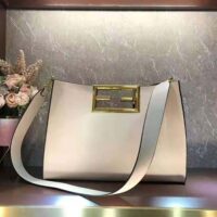 Fendi Women Way Medium Made of Camellia-Colored Leather Bag-white (1)