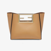 Fendi Women Way Small Made of Camellia-Colored Leather Bag-brown (1)