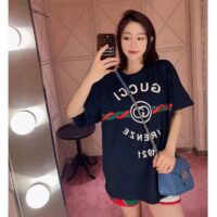 Gucci GG Women Cotton Jersey ‘Gucci Firenze 1921’ T-Shirt Crewneck Oversize Fit (12)