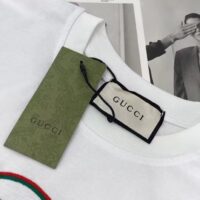 Gucci GG Women Cotton T-Shirt White Cotton Jersey Crewneck Oversize Fit (13)