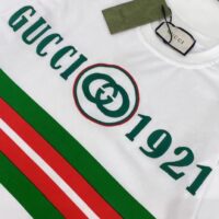 Gucci GG Women Cotton T-Shirt White Cotton Jersey Crewneck Oversize Fit (13)