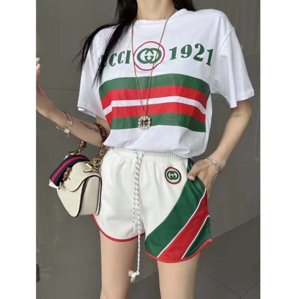 Gucci GG Women Cotton T-Shirt White Cotton Jersey Crewneck Oversize Fit (2)